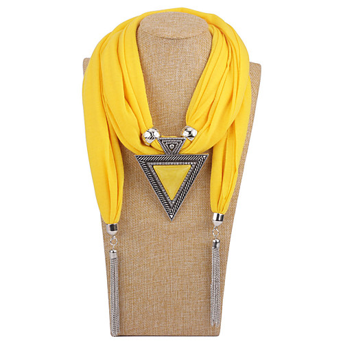 

Women's Statement Necklace Scarf Necklace Tassel Unique Design Ethnic Fashion Trendy Fabric White Black Blue Yellow Blushing Pink 40 cm Necklace Jewelry For Street Prom Beach Festival