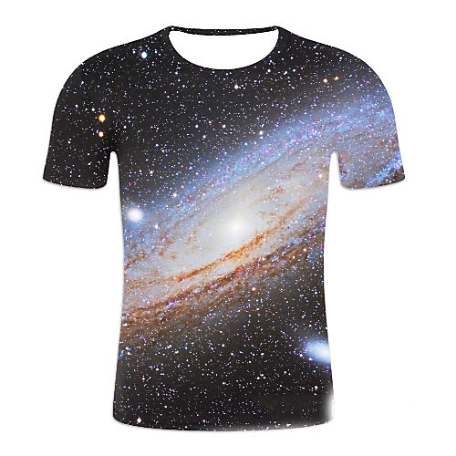 

Men's Galaxy Graphic Print T-shirt Daily Black