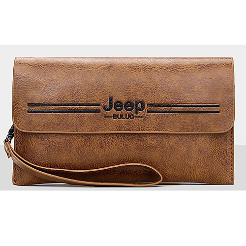 

Men's PU Clutch Letter Dark Brown / Black / Brown