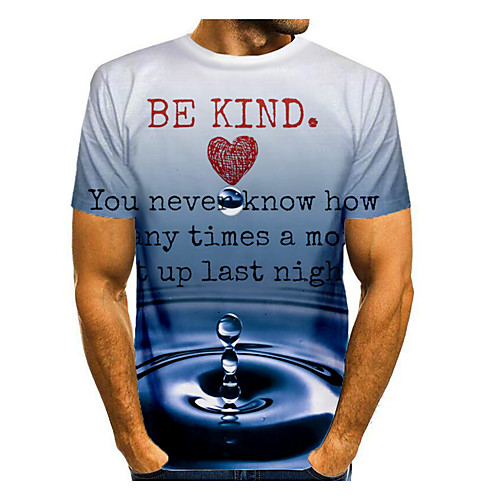 

Men's Graphic Letter Print T-shirt Basic Daily Blue