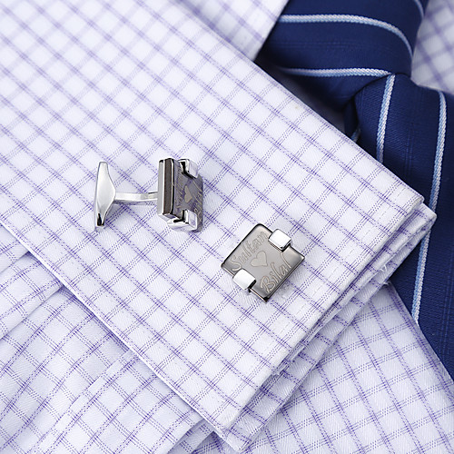 

Personalized Customized Men's Cufflink Set Geometrical Geometric 1pc / pack Black