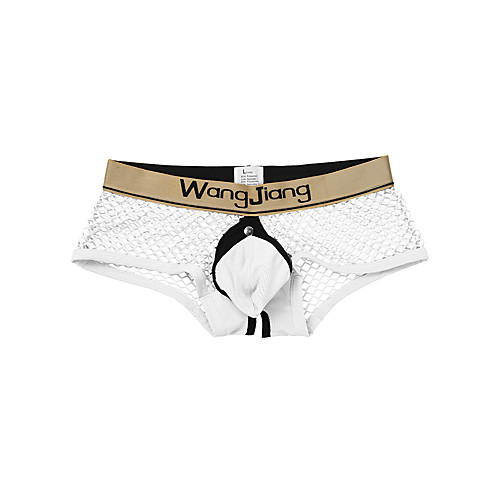 

Men's Mesh Boxers Underwear - Normal Low Waist White Black Blue S M L
