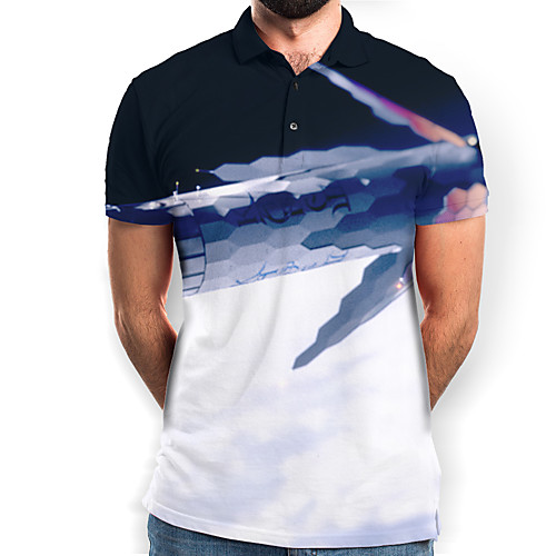 

Men's Graphic Polo Basic Elegant Daily Going out Rainbow