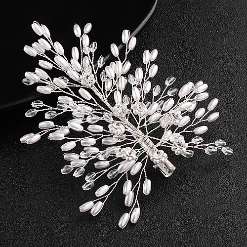 

Pearl Hair Clip with Flower 1 Piece Wedding / Party / Evening Headpiece