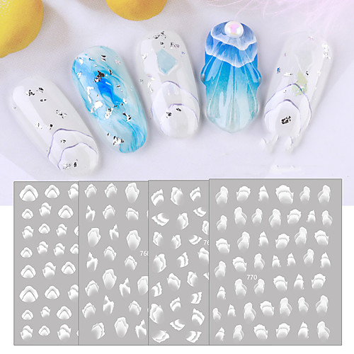 

1 pcs Full Nail Stickers Creative nail art Manicure Pedicure Glossy / Water Resistant / Ergonomic Design Artistic / Simple Party / Evening / Daily