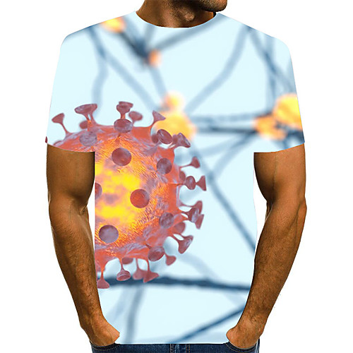 

Men's Graphic Print T-shirt Street chic Exaggerated Daily Going out Rainbow