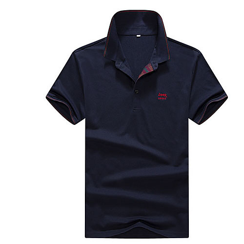 

Men's Solid Colored Print Polo Daily White / Black / Navy Blue / Gray