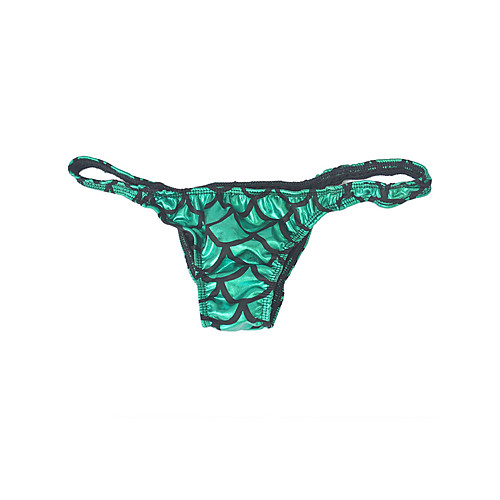 

Men's Print G-string Underwear - Normal Low Waist Black Green One-Size