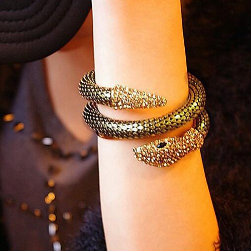 

Wrap Bracelet Stacking Stackable Snake Punk Rhinestone Bracelet Jewelry Gold / Silver For Date Festival