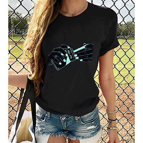 

Women's T-shirt Plus Size Graphic 3D Print Tops - Print Round Neck Loose Basic Daily Spring Summer Rainbow XS S M L XL 2XL 3XL 4XL 5XL 6XL / Going out