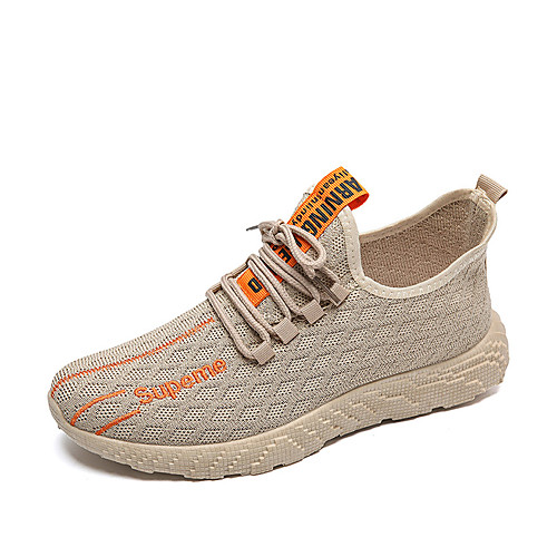 

Men's Summer / Fall Sporty / Casual Athletic Outdoor Trainers / Athletic Shoes Running Shoes Mesh Breathable Non-slipping White / Black / Khaki
