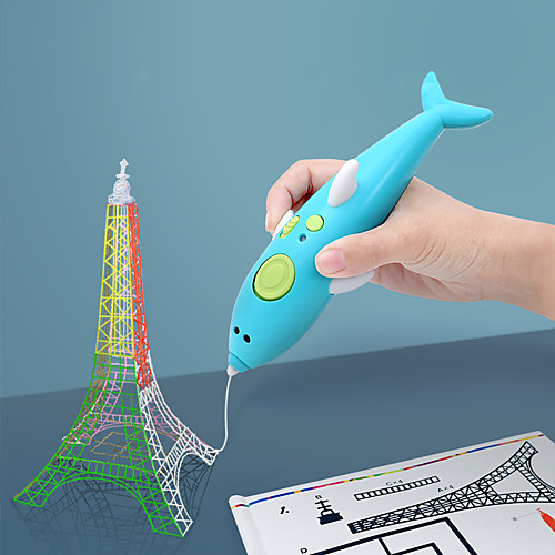 

Drawing Toy 3D Printing Pen Rabbit Dolphin Soft Plastic Plastic Painting DIY Low Temperature Kids Preschool Boys and Girls for Birthday Gifts or Party Favors