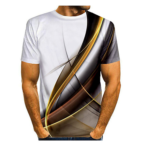 

Men's Galaxy Graphic Space Print T-shirt Basic Daily White