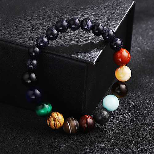 

Bracelet Bangles Beads Ball Natural Punk Stone Bracelet Jewelry Rainbow For Sport Gift