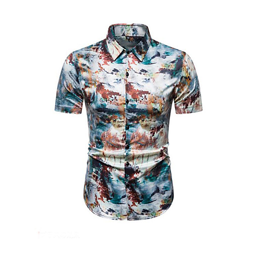 

Men's Scenery Print Shirt Sexy Street chic Daily Going out Blue