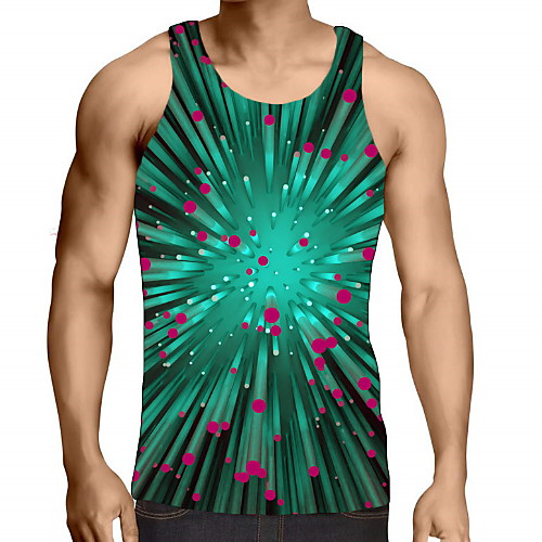 

Men's Graphic Print Tank Top Daily Green