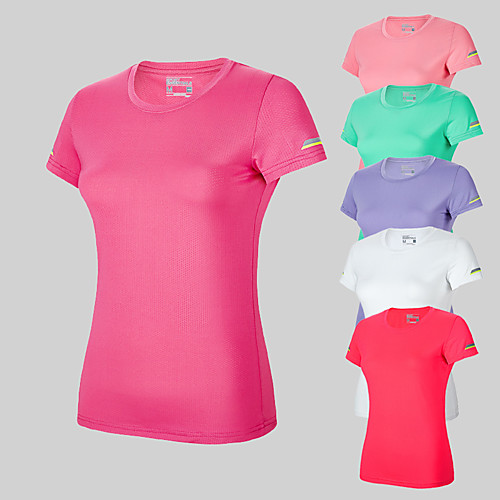 

Women's Short Sleeve Running Shirt Tee Tshirt Top Summer Moisture Wicking Quick Dry Breathable Gym Workout Running Active Training Walking Jogging Sportswear Solid Colored White Purple Red Pink