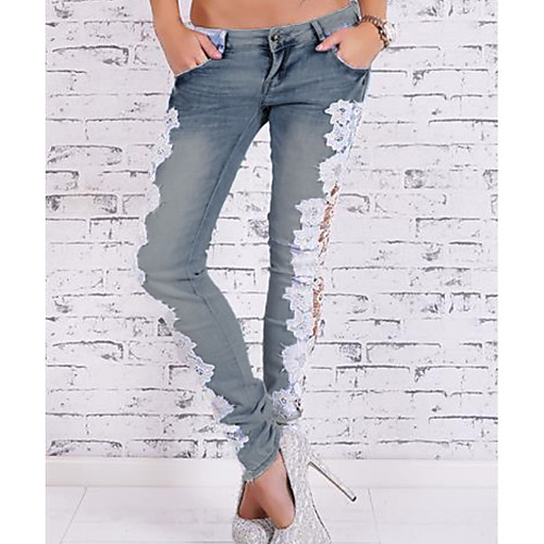 

Women's Basic Cotton Chinos Pants - Solid Colored Blue S / M / L