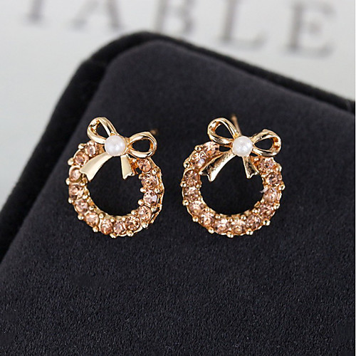 

Women's Stud Earrings Classic Bowknot Sweet Cute Imitation Pearl Earrings Jewelry Champagne For Daily Street Work Festival 1 Pair