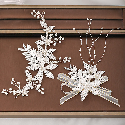 

Fashion Imitation Pearl / Alloy Headdress with Faux Pearl 2pcs Wedding / Special Occasion Headpiece