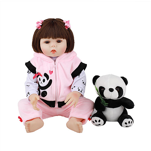 

FeelWind 18 inch Reborn Doll Baby & Toddler Toy Reborn Toddler Doll Baby Girl Gift Cute Lovely Parent-Child Interaction Tipped and Sealed Nails Full Body Silicone with Clothes and Accessories for