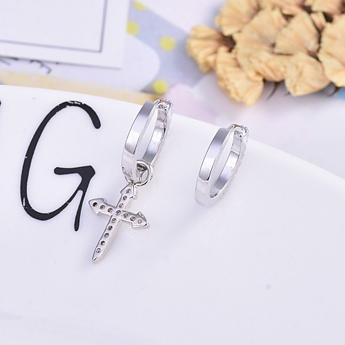 

Women's Hanging Cross Earrings Cross Trendy Fashion Modern Cool S925 Sterling Silver Earrings Jewelry Silver For Gift Prom Date Street Festival