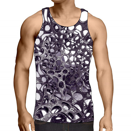 

Men's Graphic Print Tank Top Street chic Exaggerated Daily Going out Rainbow