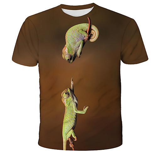

Men's Graphic Animal Print T-shirt Street chic Exaggerated Daily Holiday Rainbow