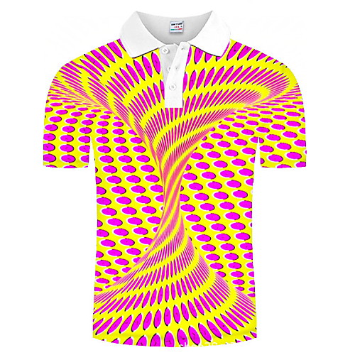 

Men's Graphic 3D Print Print Polo Daily Orange