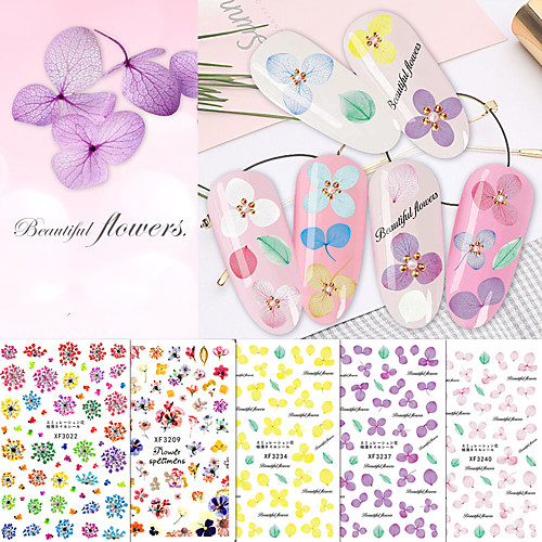 

1 pcs Full Nail Stickers Floral Theme / Flower nail art Manicure Pedicure Multi Function / Durable Cute / Sweet Party / Evening / Daily