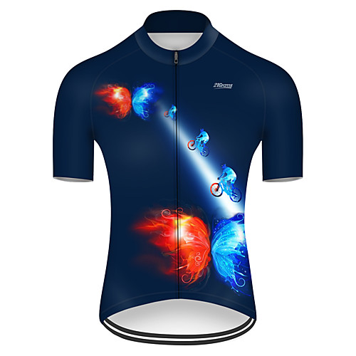 

21Grams Men's Short Sleeve Cycling Jersey Nylon Polyester RedBlue Butterfly Gradient Bike Jersey Top Mountain Bike MTB Road Bike Cycling Breathable Quick Dry Ultraviolet Resistant Sports Clothing