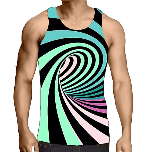 

Men's Graphic 3D Print Print Tank Top Daily Rainbow