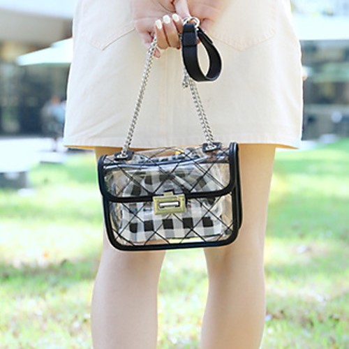 

Women's Zipper PU Crossbody Bag Geometric Pattern White / Black / Yellow