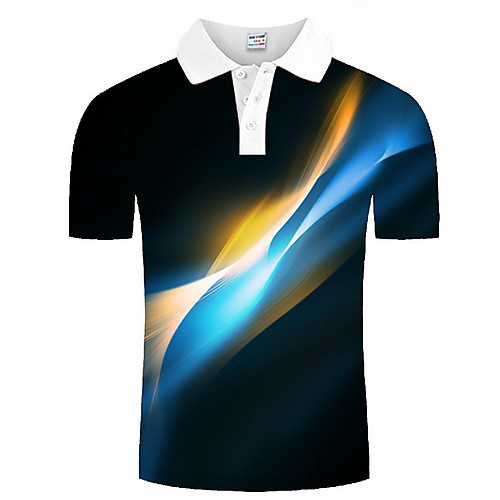 

Men's Graphic Print Polo Daily Navy Blue