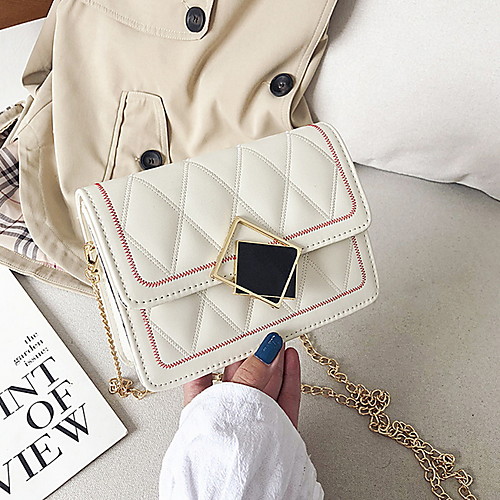 

Women's Zipper PU Crossbody Bag Color Block White / Black / Yellow