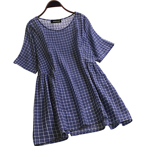 

Women's Plaid Blouse Daily Blue / Gray / Light Blue