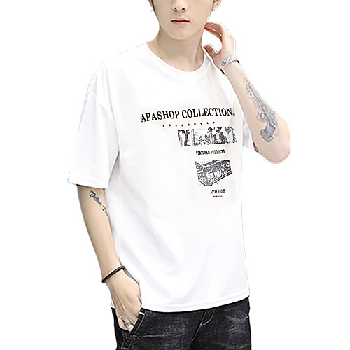 

Men's Letter T-shirt Daily Weekend White / Black / Yellow / Gray