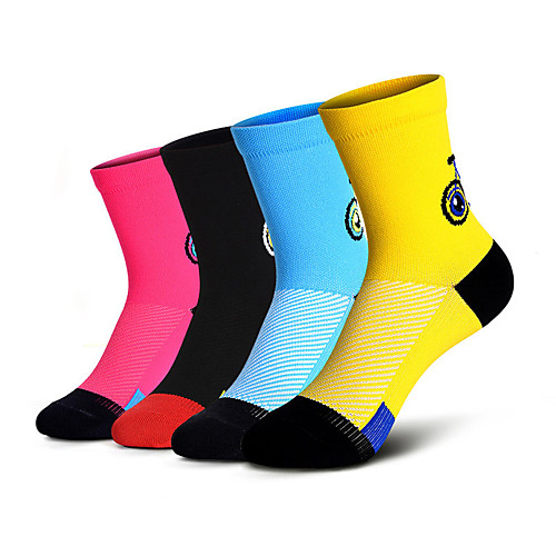 

Compression Socks Athletic Sports Socks Cycling Socks Women's Men's Bike / Cycling Warm Quick Dry Breathable 1 Pair Winter Chinlon Elastane Black / Yellow Black Fuchsia S / Athleisure / Kid's