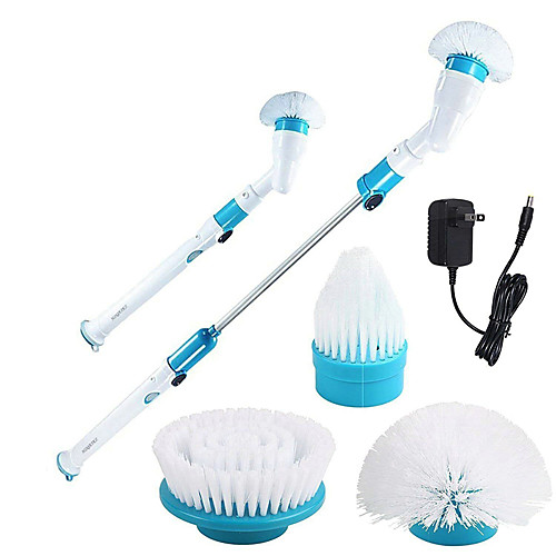 

Electric Spin Scrubber Turbo Scrub Cleaning Brush Cordless Chargeable Bathroom Cleaner With Extension Handle Adaptive Brush Tub