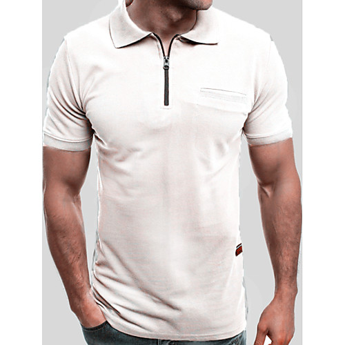 

Men's Polo Solid Colored Short Sleeve Daily Tops White Black Red