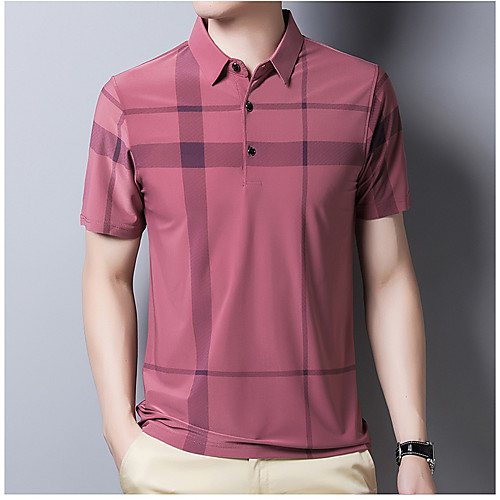 

Men's Solid Colored Polo Business Basic Daily Work Black / Blushing Pink / Green / Light Green / Navy Blue