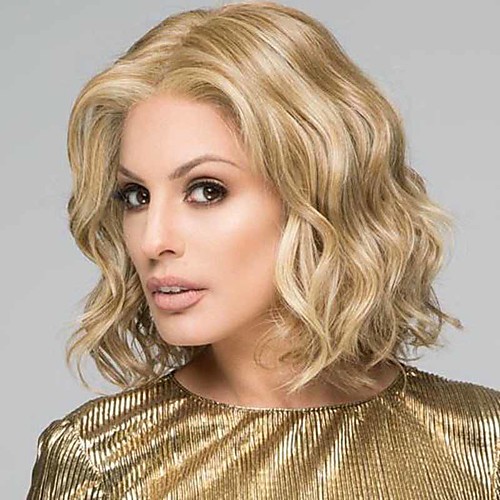 

Synthetic Wig Curly Middle Part Wig Short Blonde Synthetic Hair 6 inch Women's Middle Part curling Fluffy Brown