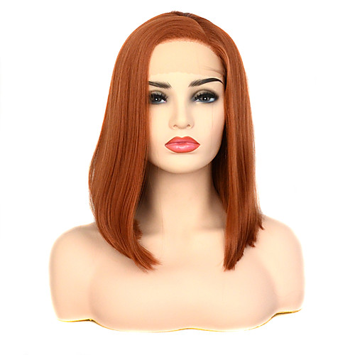 

Vogue Queen Copper Orange Bob Straight Synthetic Lace Front Wig Very Fashion Daily Wearing For Women