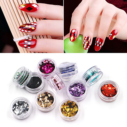 

12 pcs/set Laser Nail Glitter Paillette Flakies Ultra-thin Colorful Rhombus Nail Sequins Nail Art Decoration