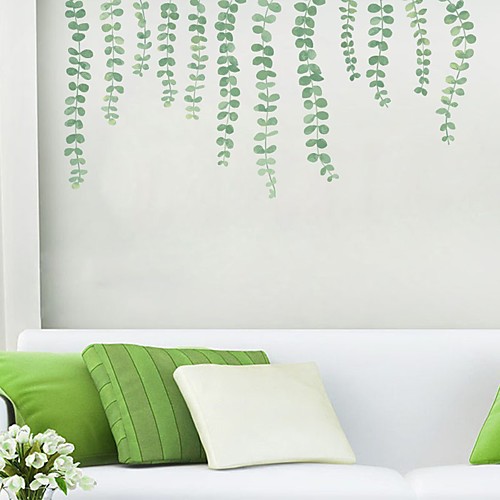 

Floral Botanical Wall Stickers Plane Wall Stickers Decorative Wall Stickers PVC Home Decoration Wall Decal Wall Window Decoration 1pc 10038cm