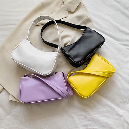 

Women's PU Top Handle Bag Solid Color White / Black / Purple