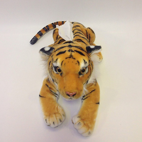 

1 pcs Stuffed Animal Simulation Plush Toy Tissue Tray Box Paper Holder Dog Tiger Handmade Realistic PP Plush Imaginative Play, Stocking, Great Birthday Gifts Party Favor Supplies Boys and Girls