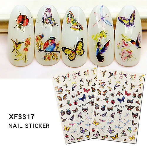 

1 pcs 3D Nail Stickers Floral Theme / Butterfly nail art Manicure Pedicure Glossy / Water Resistant / Ergonomic Design Romantic / Sweet Party / Evening / Daily / Festival