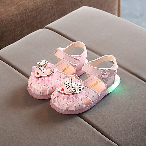 

Girls' LED Shoes PVC Sandals Little Kids(4-7ys) White / Fuchsia / Pink Summer