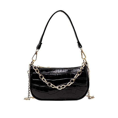 

Women's Zipper PU Crossbody Bag Solid Color White / Black / Green